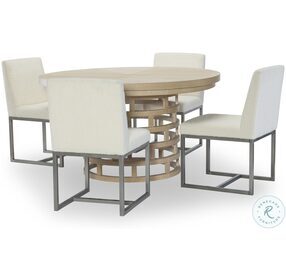 Biscayne Malabar And Alabaster Extendable Oval Dining Room Set
