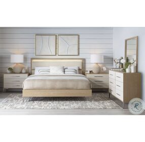 Biscayne Malabar And Cream Channel Upholstered Panel Bedroom Set