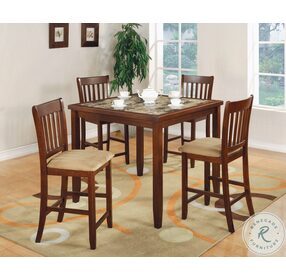 Jardin Red Brown And Tan 5 Piece Counter Height Dining Set