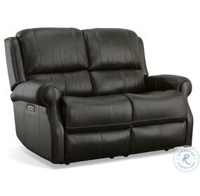 Rylan Black Leather Power Reclining Loveseat With Power Headrest And Footrest