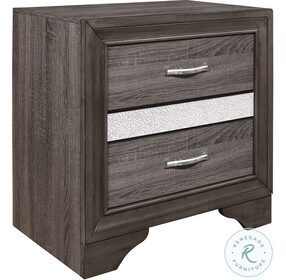 Luster Gray And Silver Glitter Nightstand