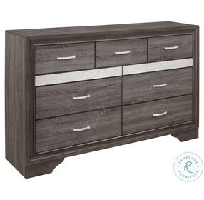 Luster Gray And Silver Glitter Dresser
