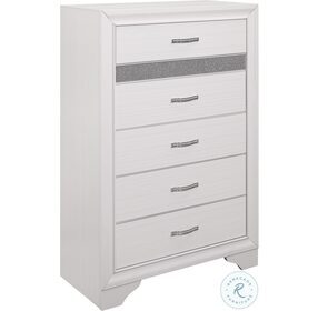 Luster White And Silver Glitter Chest