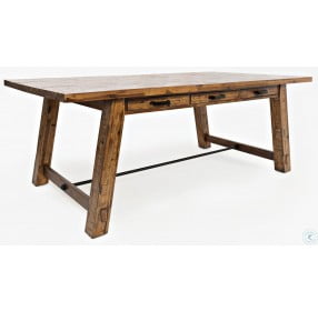 Cannon Valley Distressed Medium Brown Trestle Dining Table