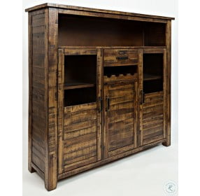 Cannon Valley Distressed Medium Brown Wine Cabinet