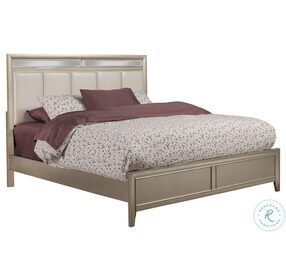 Silver Dreams Silver Upholstered King Panel Bed