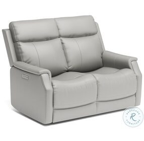 Easton Beige Leather Power Reclining Loveseat With Power Headrest And Lumbar