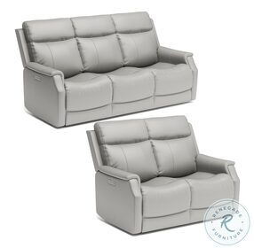 Easton Beige Leather Power Reclining Living Room Set With Power Headrest And Lumbar