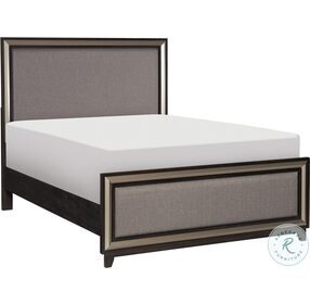 Grant Ebony And Silver Queen Panel Bed