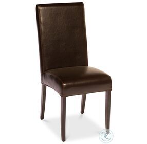Milano Brown Leather Side Chair Set Of 2