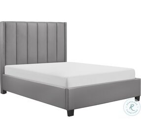 Anson Gray Queen Upholstered Platform Bed