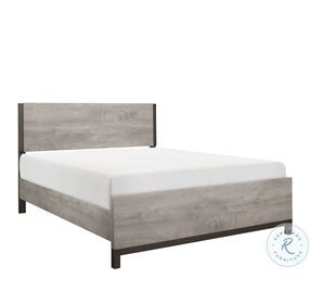 Zephyr Light Gray And Black California King Panel Bed