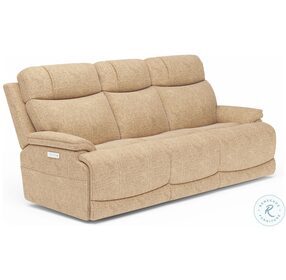 Logan Brown Power Reclining Sofa With Power Headrest And Lumbar