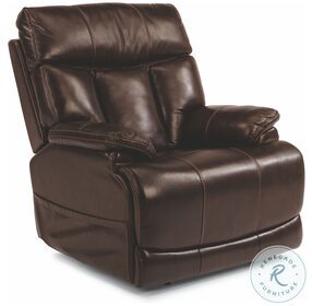 Clive 1595 Brown Leather Power Recliner With Power Headrest And Lumbar