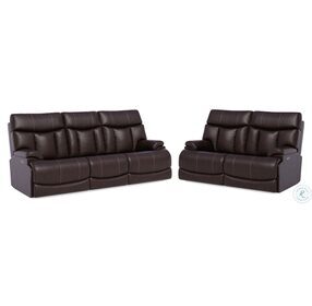 Clive 1595 Brown Leather Power Reclining Living Room Set With Power Headrest And Lumbar