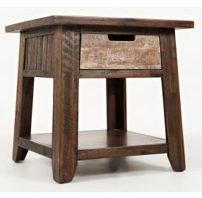 Painted Canyon Distressed Brown End Table