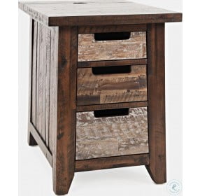 Painted Canyon Distressed Brown Chairside Table