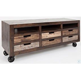 Painted Canyon Distressed Brown Media Cart