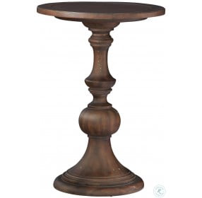 Napa Valley Brown Pedestal Chairside Table