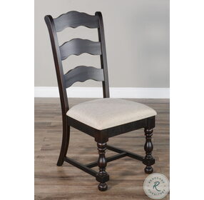 Scottsdale Black Walnut Ladder Back Cushion Seat Side Chair Set Of 2