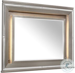 Tamsin Silver Gray Metallic Mirror