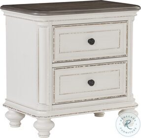 Baylesford Antique White And Brown Gray Nightstand