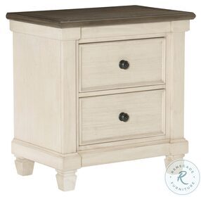 Weaver Antique White And Rosy Brown Nightstand