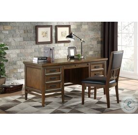 Frazier Brown Cherry Executive Home Office Set