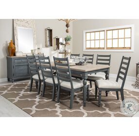 Easton Hills Distressed Denim And Stone Washed Expandable Dining Room Set