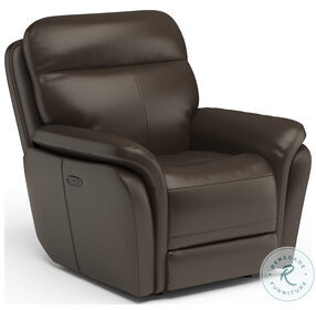 Zoey Brown Leather Glider Power Reclining Chair With Power Headrest