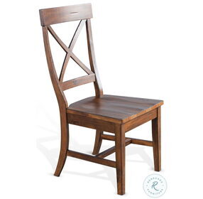 Tuscany Vintage Mocha Crossback Side Chair Set of 2