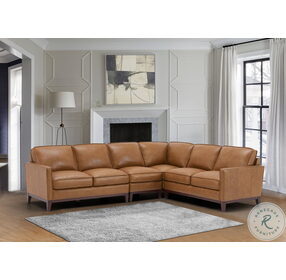 Newport Camel Leather 120" Sectional