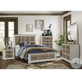 Arcadia White And Weathered Gray Panel Bedroom Set