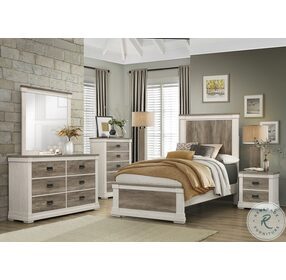 Arcadia White And Weathered Gray Youth Panel Bedroom Set