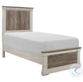 Arcadia White And Weathered Gray Twin Panel Bed