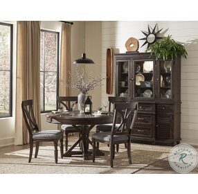 Cardano Driftwood Charcoal Round Dining Room Set