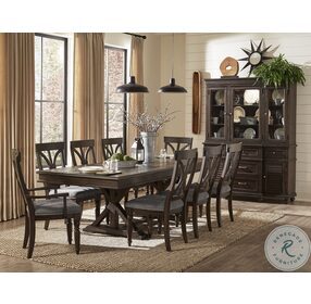 Cardano Driftwood Charcoal Extendable Trestle Dining Room Set
