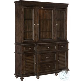 Cardano Driftwood Charcoal Buffet With Hutch