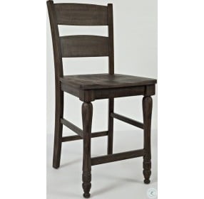Madison County Barnwood Brown Ladder Back Counter Height Stool Set of 2