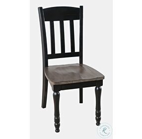 Madison County Vintage Black Slat Back Side Chair Set of 2