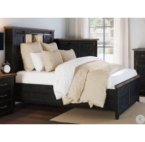 Madison County Vintage Black Queen Bookcase Bed