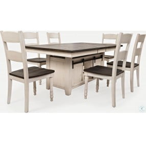 Madison County Vintage White Adjustable Extendable Dining Room Set