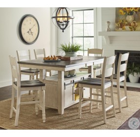 Madison County Vintage White Extendable Counter Height Dining Room Set