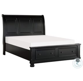 Laurelin Black Queen Sleigh Storage Bed