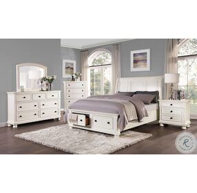 Laurelin White Sleigh Storage Bedroom Set