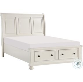 Laurelin White Queen Sleigh Storage Bed