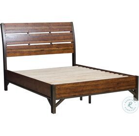 Holverson Rustic Brown And Gunmetal Queen Sleigh Bed
