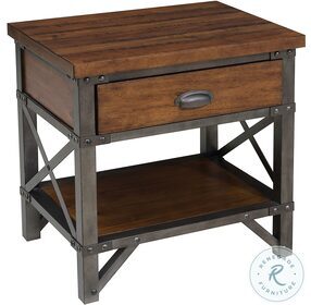 Holverson Rustic Brown And Gunmetal Nightstand