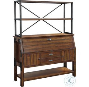 Holverson Rustic Brown And Gunmetal Buffet with Hutch