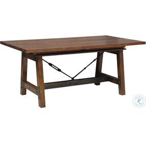 Holverson Rustic Brown And Gunmetal Extendable Dining Table